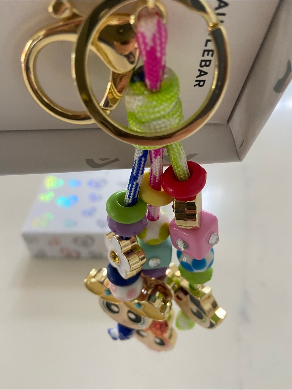 BaubleBar Pink & Multicolor Powerpuff Girls Beaded Keychain Charm - Picture 6 of 14